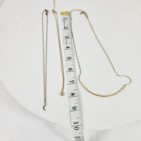 Delicate Necklace Set Star Moon Modern Minimalist Gold-tone Bar 3 Neckla… - Picture 8 of 9